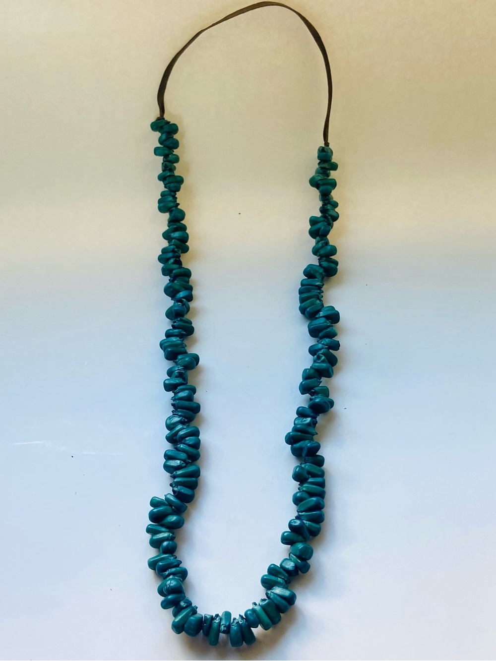 Handmade Bead Necklace from New Mexico in Teal Blue